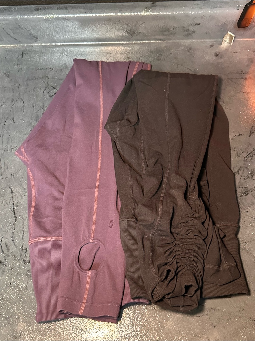 Athleta Purple and Brown Women's Leggings Duo